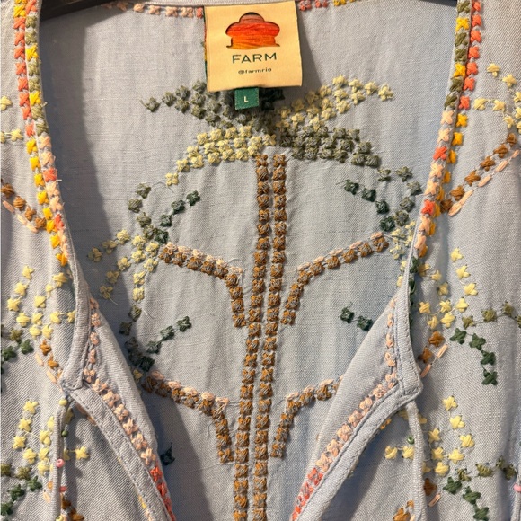 FARM Rio Light Blue Embroidered Maxi Dress - Picture 2 of 12